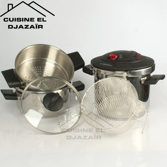 Cocotte Inox متعددة الاستعمالات 4 في 1 (7ل + 4ل + كسكاس + فريتوز)