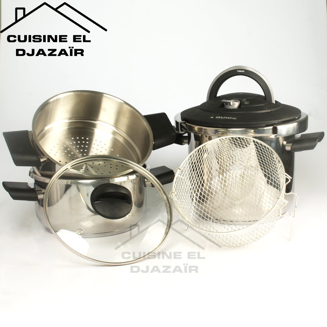 Cocotte Inox متعددة الاستعمالات 4 في 1 (7ل + 4ل + كسكاس + فريتوز)