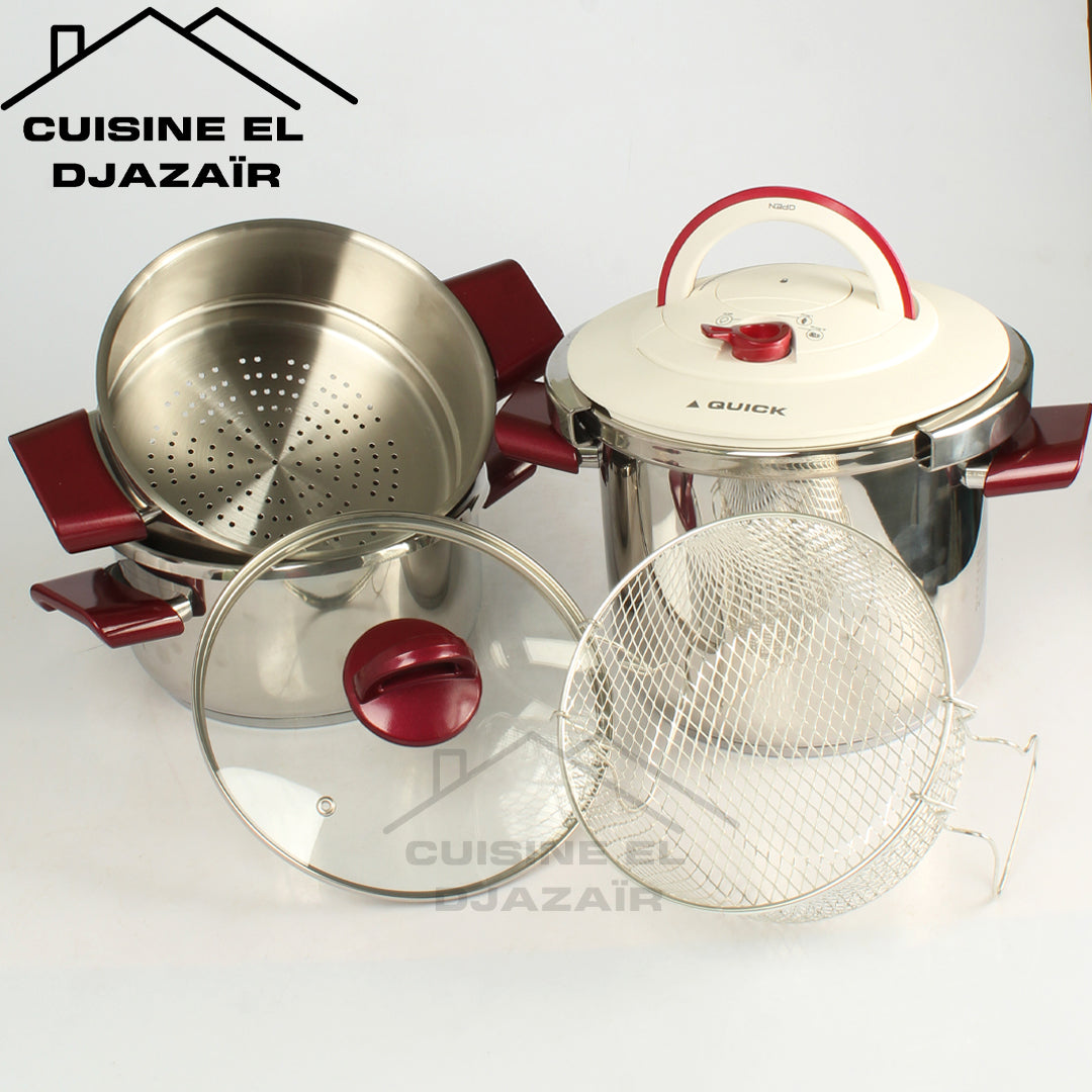 Cocotte Inox متعددة الاستعمالات 4 في 1 (7ل + 4ل + كسكاس + فريتوز)