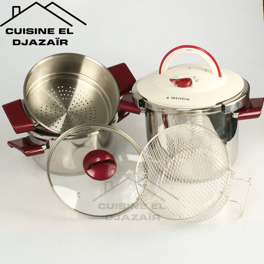 Cocotte Inox متعددة الاستعمالات 4 في 1 (7ل + 4ل + كسكاس + فريتوز)