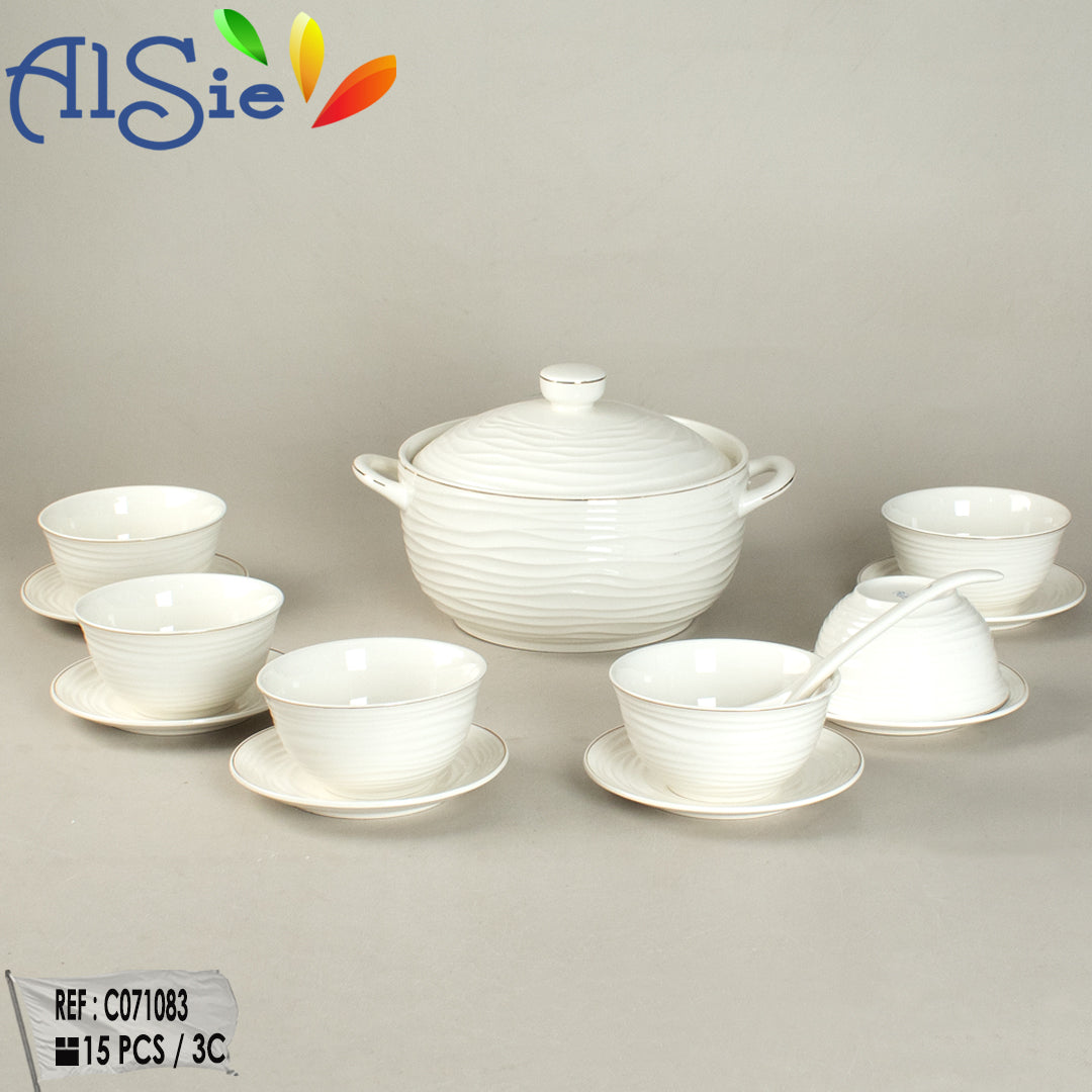 Sce Soupière – طقم تقديم 15 قطعة راقي