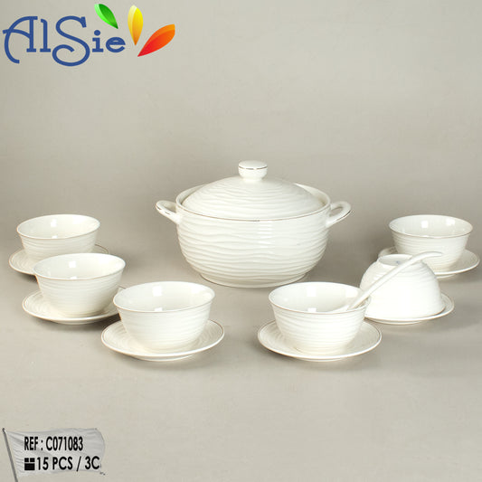 Sce Soupière – طقم تقديم 15 قطعة راقي